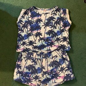 Juicy Couture Shorts and Sweatshirt Set Size XL Blue Palm Tree’s Set of 2 b